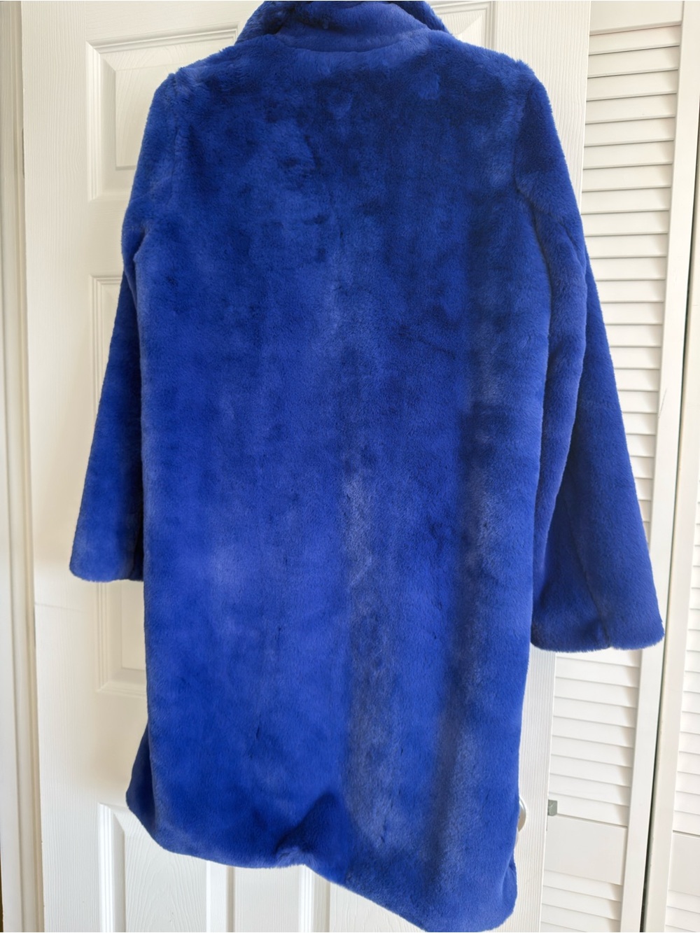Avec Les Filles Elegant Cobalt Blue Faux Fur Coat - Picture 4 of 4